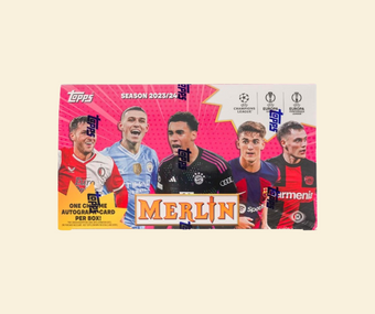 compare product 2023-24 Topps Chrome Merlin UEFA Club Competitions Soccer Hobby Box