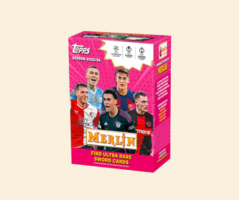 compare product 2023-24 Topps Merlin UCC Chrome Soccer Blaster Box