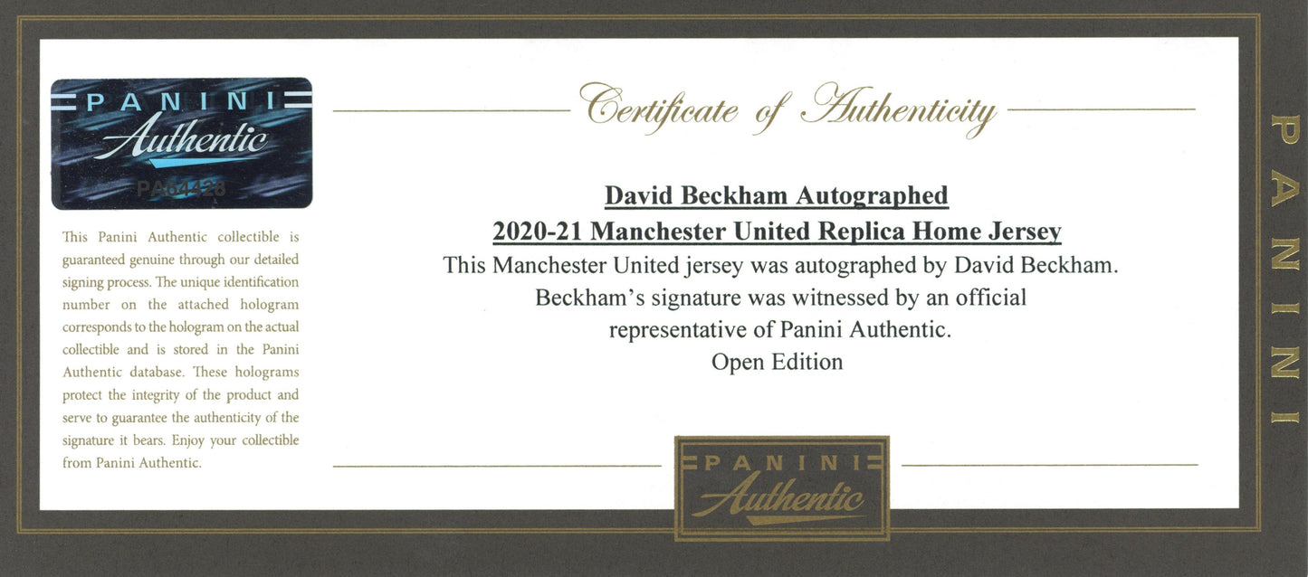 David Beckham #7 Autographed 2020/21 Manchester United Adidas Red Jersey