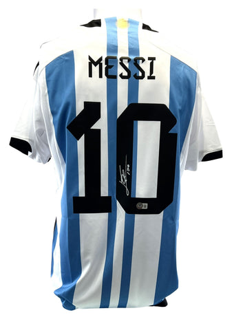 compare product Lionel Messi #10 Autographed Argentina National Team Adidas Jersey