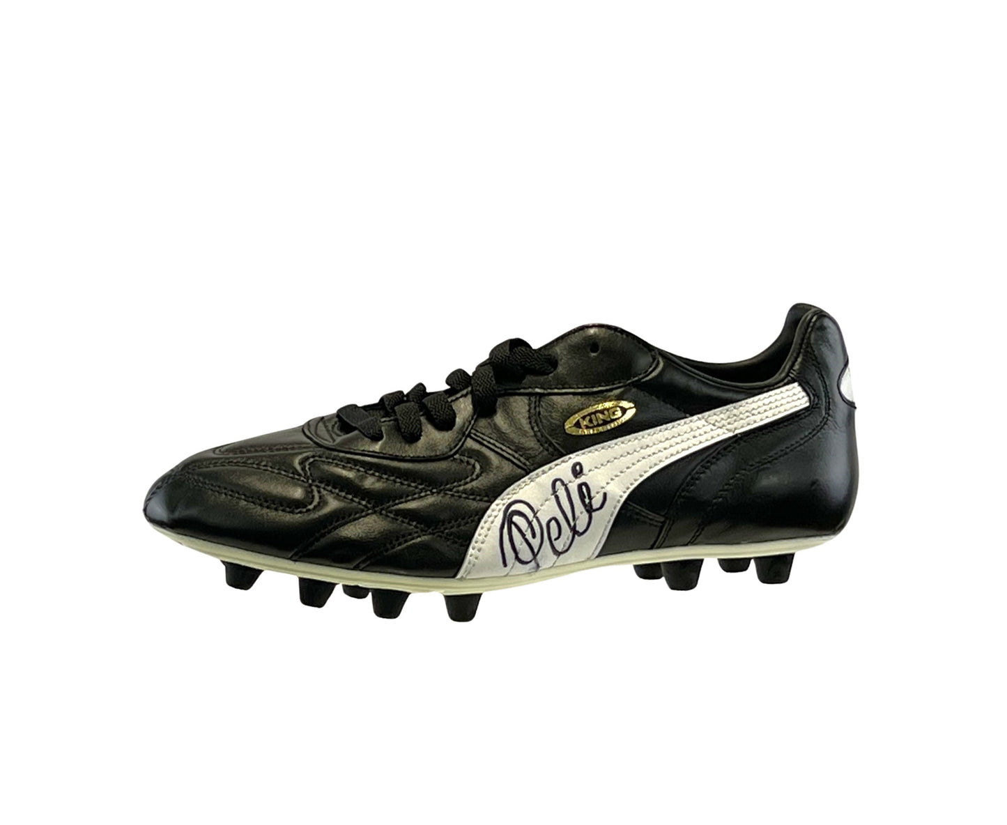 Pele Autographed Black Puma King Soccer Cleat