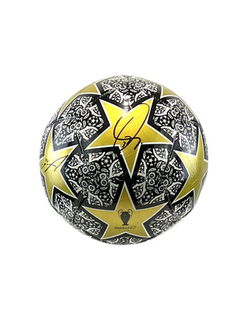 compare product Treble Vini, Benzema & Modrić Autographed UEFA Champions League Soccer Ball