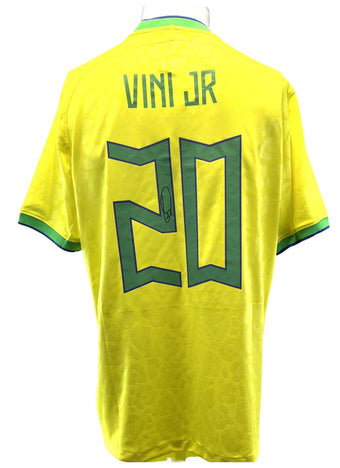 compare product Vinícius Júnior #20 Autographed Nike Brazil 2022 Home Soccer Jersey