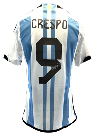 compare product Hernan Crespo #9 Autographed Adidas Argentina National Team Soccer Jersey