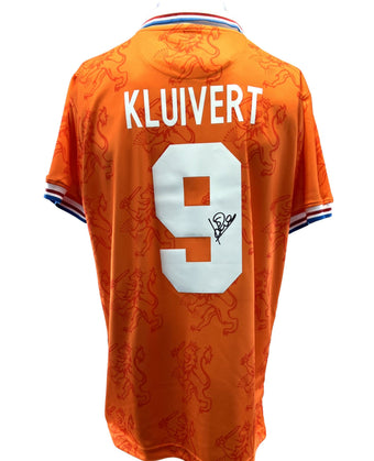 compare product Patrick Kluivert #9 Autographed Netherlands 1994/1995 Home Soccer Jersey