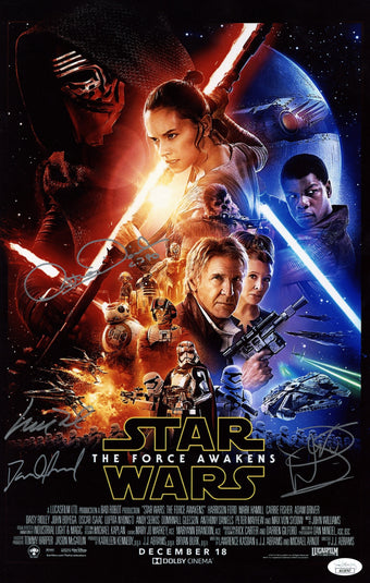 compare product Accord Daniels Davis Wood Autographed Star Wars The Force Awakens 28cm x43cm Photo Poster Framed