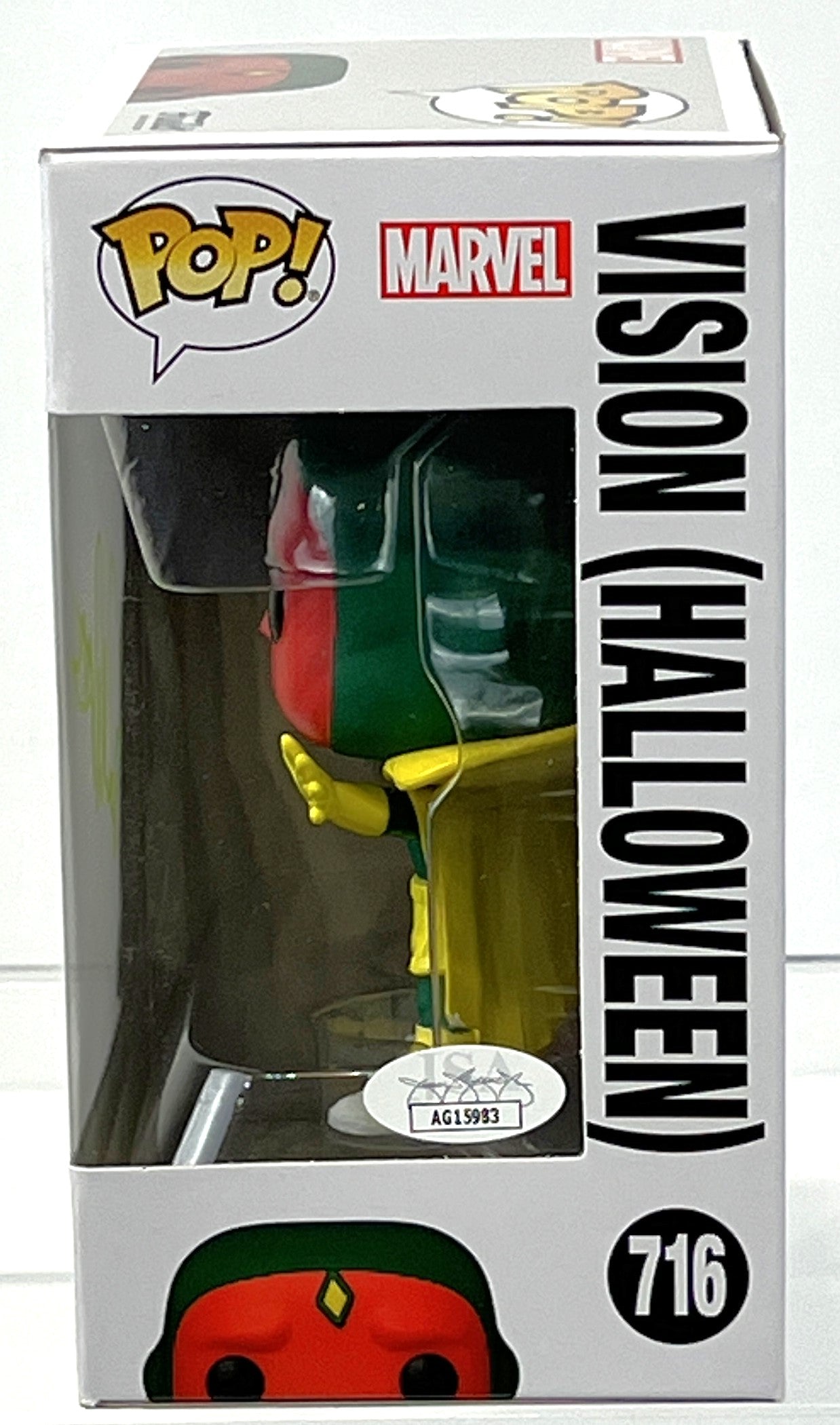 Paul Bettany Autographed Marvel WandaVision Vision Halloween Funko POP #716 JSA