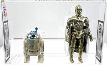 compare product Star Wars R2-D2 Sensorscope 1977 G.M.F.G.I. UKG 75 *SW061856* * Star Wars C-3PO R/Limbs 1982 L.F.L. No Coo UKG 85 *SW061857*