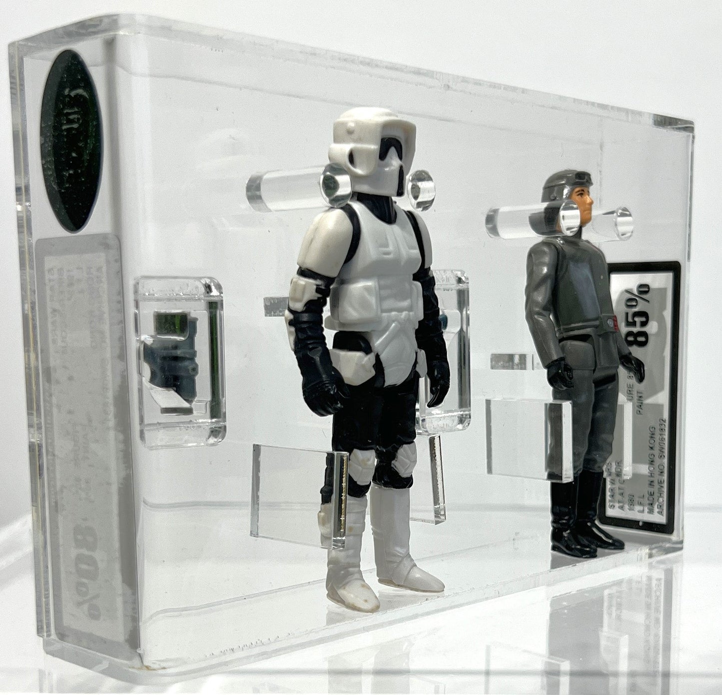 Star Wars Biker Scout 1983 L.F.L. Hong Kong UKG 80 *SW061831* & Star Wars AT-AT CMDR 1980 L.F.L. Hong Kong UKG 85 *SW061832*