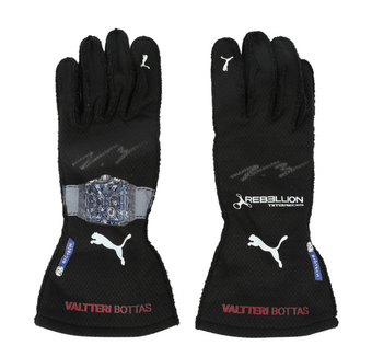 compare product Valtteri Bottas Autographed 2023 Alfa Romeo Mexico Grand Prix Race Used Formula 1 Gloves