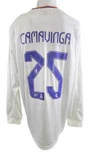 Eduardo Camavinga Autographed Adidas 2021/22 Real Madrid Long Sleeve Jersey