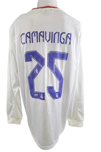 compare product Eduardo Camavinga Autographed Adidas 2021/22 Real Madrid Long Sleeve Jersey