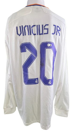 compare product Vinícius Júnior Autographed Adidas 2021/22 Real Madrid Long Sleeve Jersey