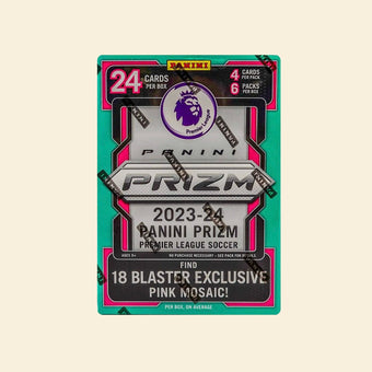 compare product 2023-24 Panini Prizm Premier League Soccer Blaster Box (Blue Mosaic)