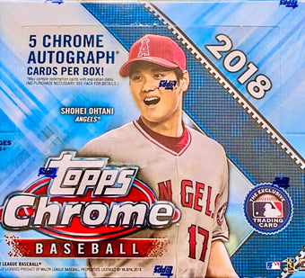 compare product 2018 Topps Chrome Baseball Jumbo Hobby Box *5 Autos*