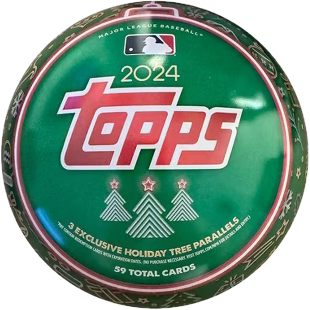 compare product 2024 Topps Holiday Baseball Holiday Trading Card Tin
