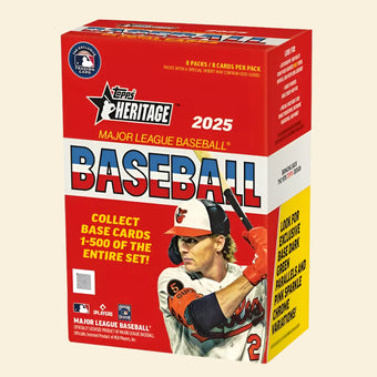 compare product 2025 Topps Heritage Baseball Blaster Box