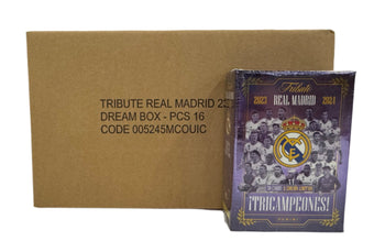 compare product 2023/24 Panini Real Madrid Tribute Three-Time Champion Soccer Hobby