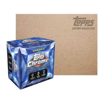 compare product 2024-25 Topps Chrome UEFA Club Competitions Soccer Sapphire Edition Hobby Box