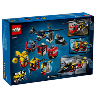 compare product LEGO City Great Vehicles Helicopter, Fire Truck & Submarine Remix