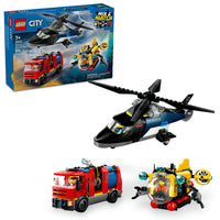 LEGO City Great Vehicles Helicopter, Fire Truck & Submarine Remix