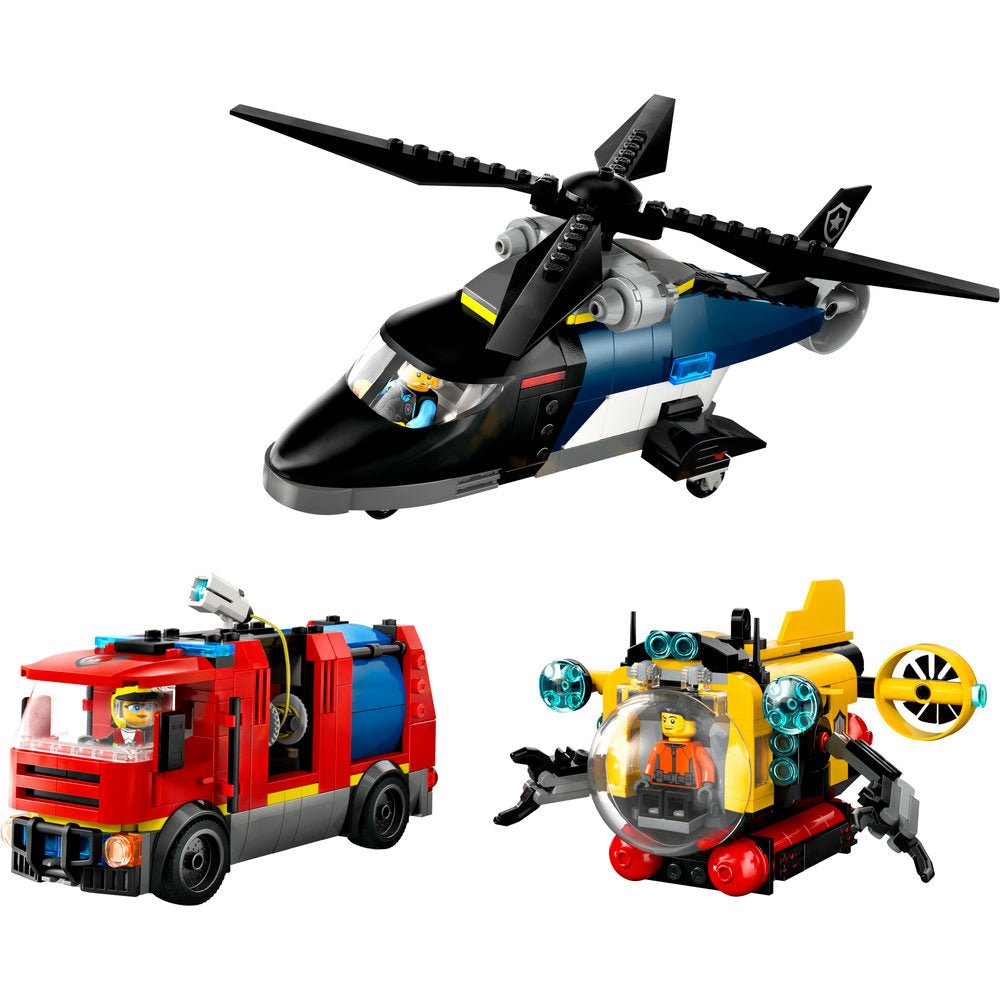 LEGO City Great Vehicles Helicopter, Fire Truck & Submarine Remix