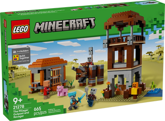 compare product LEGO Minecraft The Pillager Outpost and Ravager