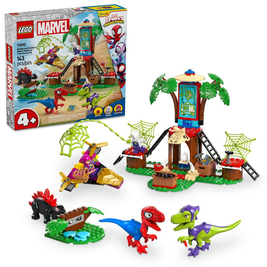 LEGO Spidey and Gobby's Raptor Battle at Tree House HQ