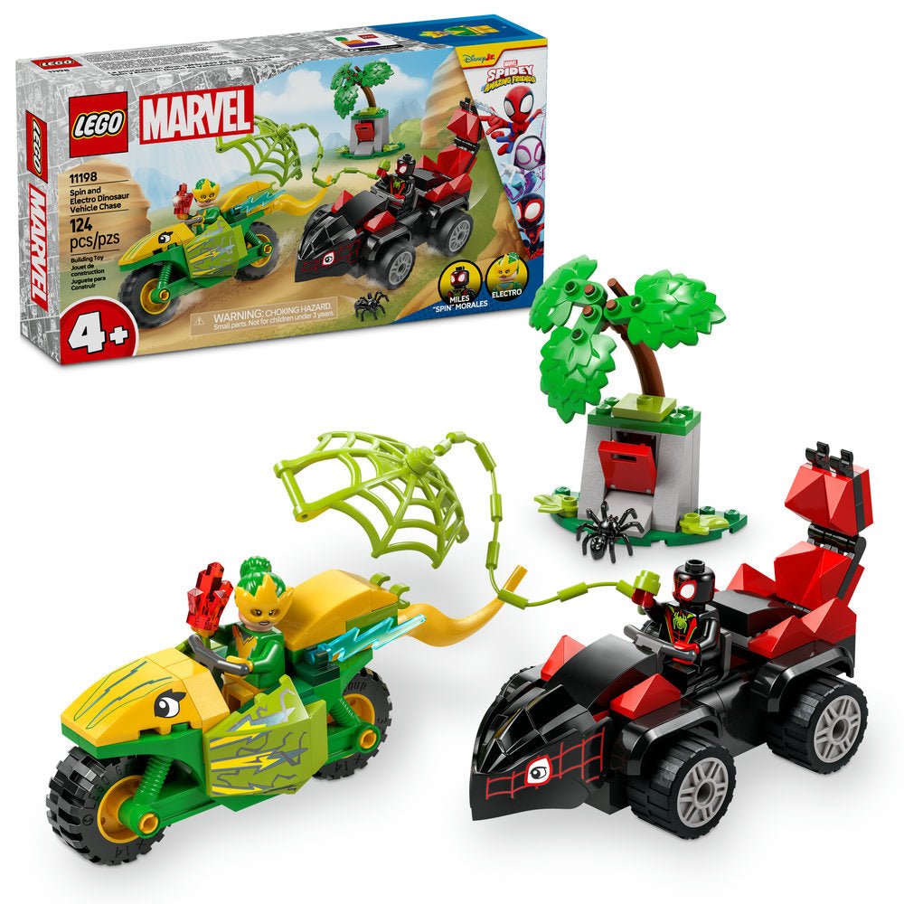 LEGO Spidey Spin and Electro Dinosaur Vehicle Chase