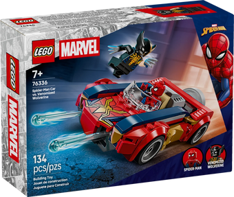 compare product LEGO Super Heroes Marvel Spider-Man Car vs. Venomized Wolverine