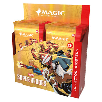 compare product Magic The Gathering Universes Beyond Marvel Super Heroes Collector Booster Box