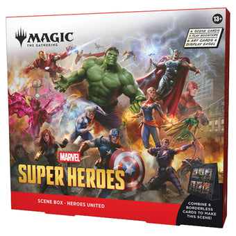 compare product Magic The Gathering Universes Beyond Marvel Super Heroes Heroes United Scene Box