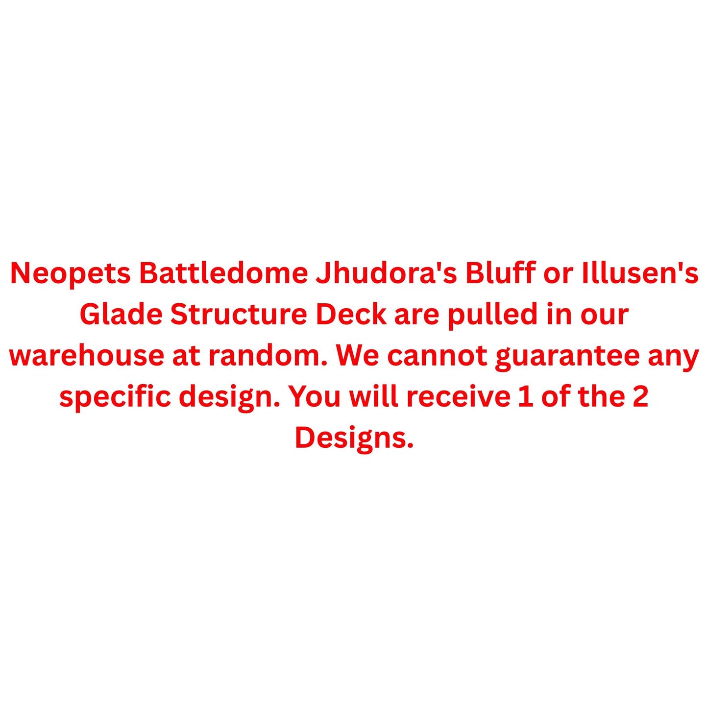 Neopets Battledome Jhudora's Bluff or Illusen's Glade Structure Deck
