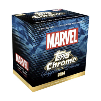 compare product 2024 Topps Marvel Chrome Sapphire Hobby Box