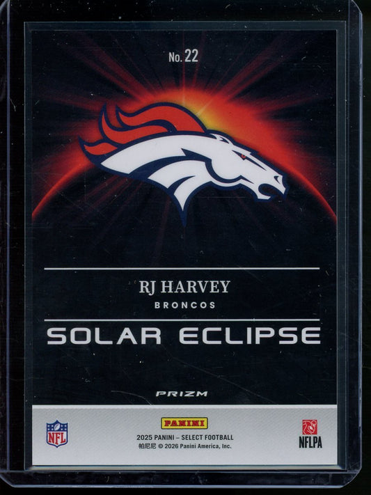 2025 Panini Select RJ Harvey Solar Eclipse Rookie SSP Broncos