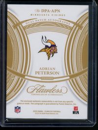 2025 Panini Flawless Adrian Peterson Rookie Dual Patch Autographs /20 Vikings
