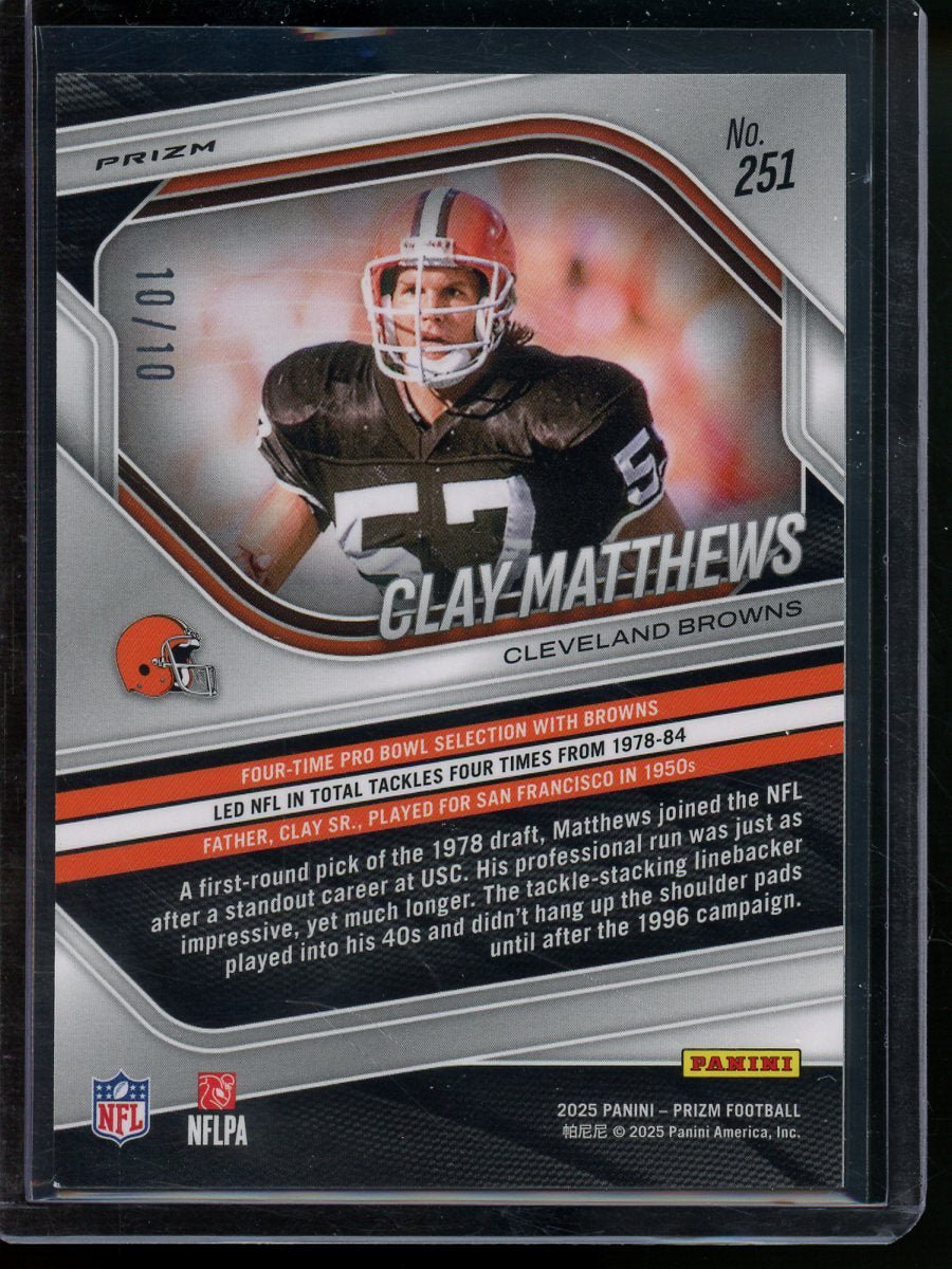 2025 Panini Prizm Clay Matthews Gold Scope /10 Browns