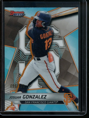 compare product 2025 Bowmans Best Josuar Gonzalez Blue /199 Giants