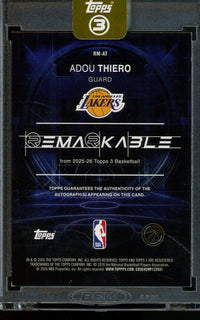 2026 Topps 3 Adou Thiero Remarkable Rookie Autograph /49 Lakers
