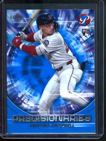 compare product 2025 Topps Pristine Krisitan Campbell Rookie Precisionaries Blue /75 Red Sox