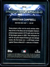 2025 Topps Pristine Krisitan Campbell Rookie Precisionaries Blue /75 Red Sox