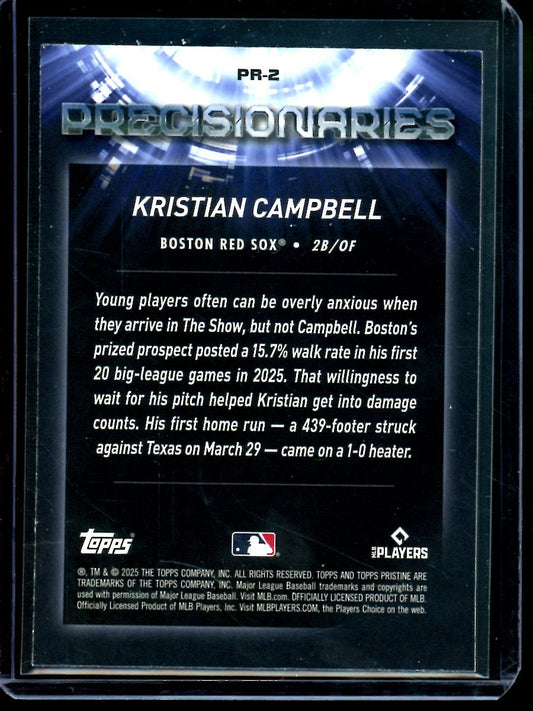 2025 Topps Pristine Krisitan Campbell Rookie Precisionaries Blue /75 Red Sox