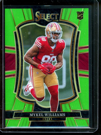 compare product 2025 Panini Select Mykel Williams Rookie Green /49 49ers