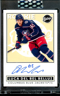 2025 Upper Deck Vintage Luca Del Bel Belluz Rookie Autograph Blue Jackets