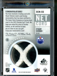 2025 Upper Deck SP Game Used Stuart Skinner Net Cord Stanley Cup Final /25 Oilers