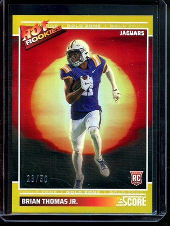 compare product 2024 Panini Score Brian Thomas Jr. Hot Rookies /50 Gold Zone Jaguars