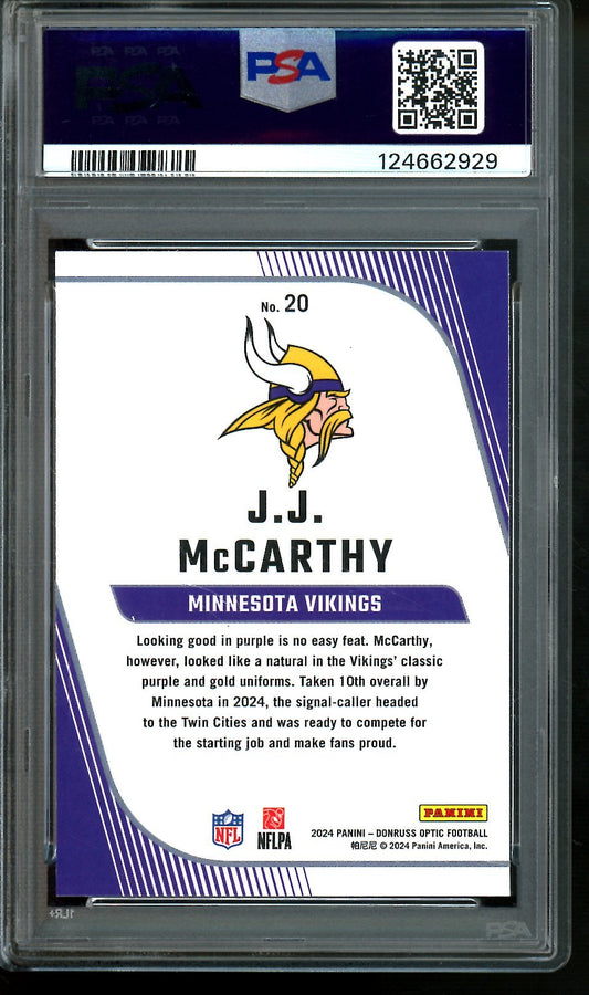 2024 Panini Optic JJ McCarthy Rookie Primary Colors PSA 10 Vikings