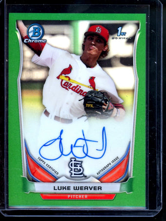 compare product 2014 Bowman Chrome Luke Weaver 1st Autograph Green /99 Cardinals