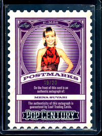 2026 Leaf Pop Century Mena Suvari Postmarks Autograph /20 American Beauty