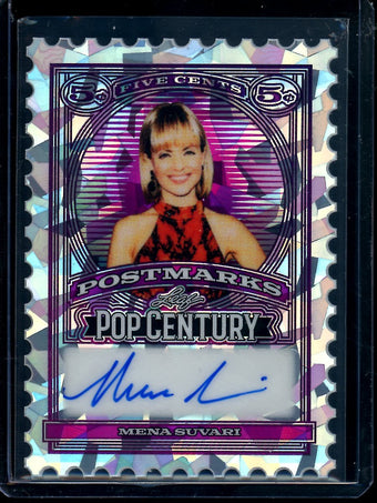 compare product 2026 Leaf Pop Century Mena Suvari Postmarks Autograph /20 American Beauty